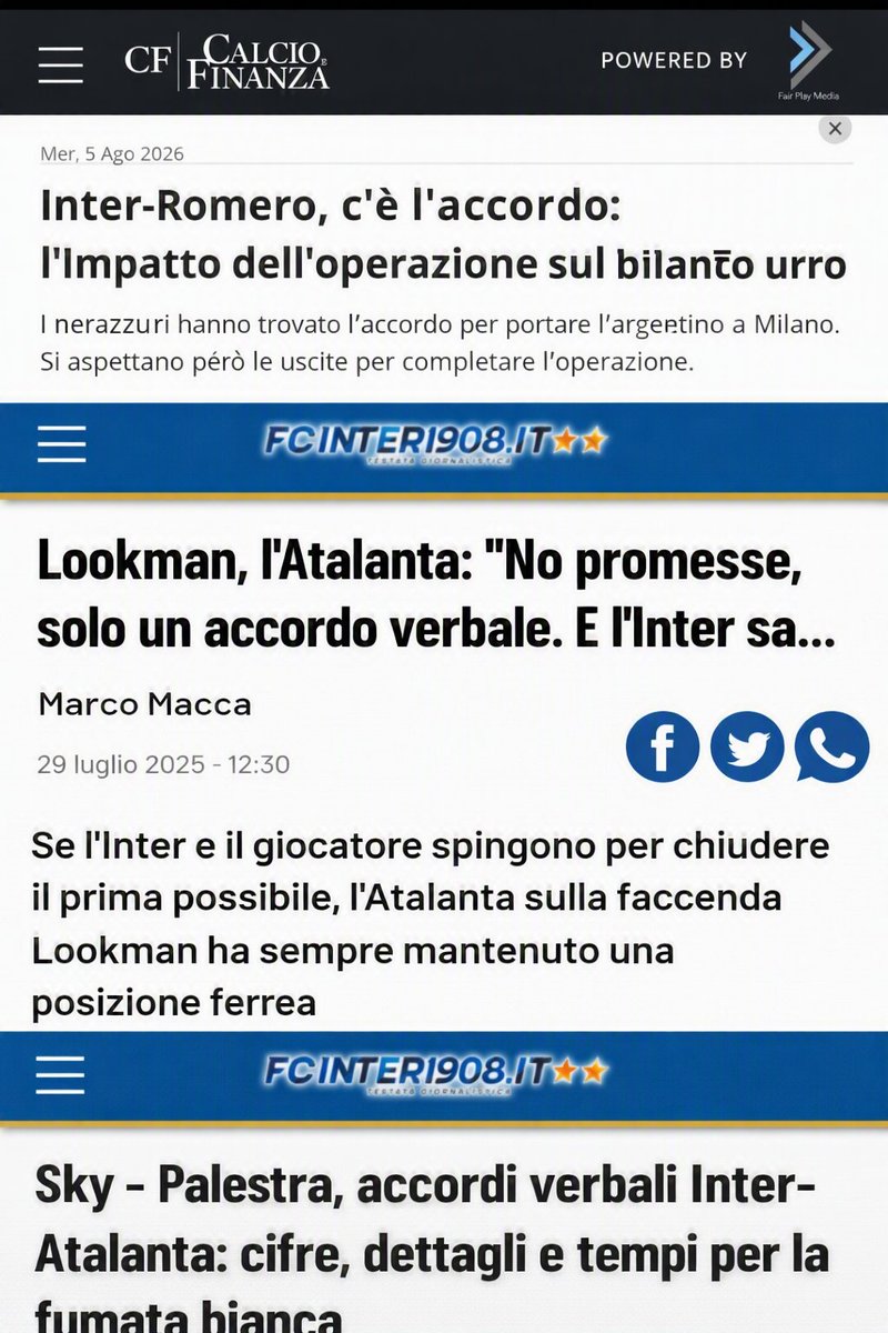 QuotidianoBN's tweet photo. ⚫️🔵 NARRATIVA RICICLATA, MERCATO BLOCCATO

💬 Sempre la stessa storia.
“Accordo verbale”, “fumata bianca”, “operazione vicina”…

🔜 Poi si scopre che era una bufala.
E la giostra riparte, con le solite pagine che alimentano la favola del mercato nerazzurro.

📉 La realtà?
L’Inter ha il mercato bloccato.

🧨 Gli acquisti non si fanno con i titoli sui giornali, ma con i soldi veri in tasca.
E finché non arrivano le uscite, ogni “accordo” resta solo una parola in aria.

🎯 Morale:
La narrativa è sempre quella — cambia il nome del giocatore, non il copione.
E chi la scrive, lo sa benissimo.