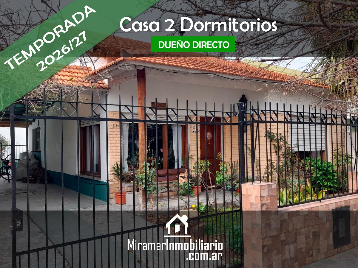 miramarinmo's tweet photo. #MiramarAlquileres2027 Chalet 2 dormitorios. Rejas, baño de servicio, lavadero con lavarropa automático, equipada para cinco personas, todos los servicios, pava eléctrica, tostadora eléctrica, heladera No Frots, microondas.
📌Código ALQ-0025
👉Ver Aviso... https://t.co/zL1JX2QsSc https://t.co/Fqx2FTNTvU