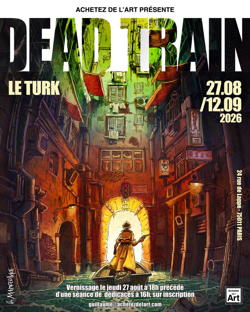 achetezdelart's tweet photo. Dans 3⃣ semaines exactement
Dédicaces + vernissage de l'exposition des planches originales de Dead Train, la 1ère bande dessinée de l’artiste photographe Sébastien Salamand dit Le Turk ✨ Rendez-vous le jeudi 27 août !