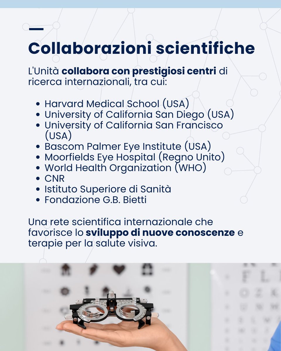 CampusBioMedico's tweet photo. 2/2 Cornea, retina, superficie oculare e medicina rigenerativa: l'Unità di Ricerca di Oftalmologia #UCBM sviluppa nuove conoscenze e terapie innovative per la prevenzione e il trattamento delle principali patologie oculari, integrando ricerca sperimentale e attività clinica. https://t.co/y1RoThXolb