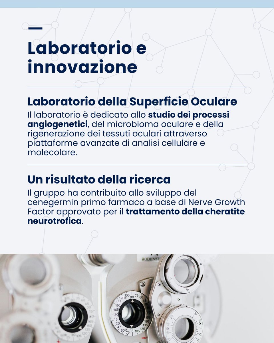 CampusBioMedico's tweet photo. 2/2 Cornea, retina, superficie oculare e medicina rigenerativa: l'Unità di Ricerca di Oftalmologia #UCBM sviluppa nuove conoscenze e terapie innovative per la prevenzione e il trattamento delle principali patologie oculari, integrando ricerca sperimentale e attività clinica. https://t.co/y1RoThXolb