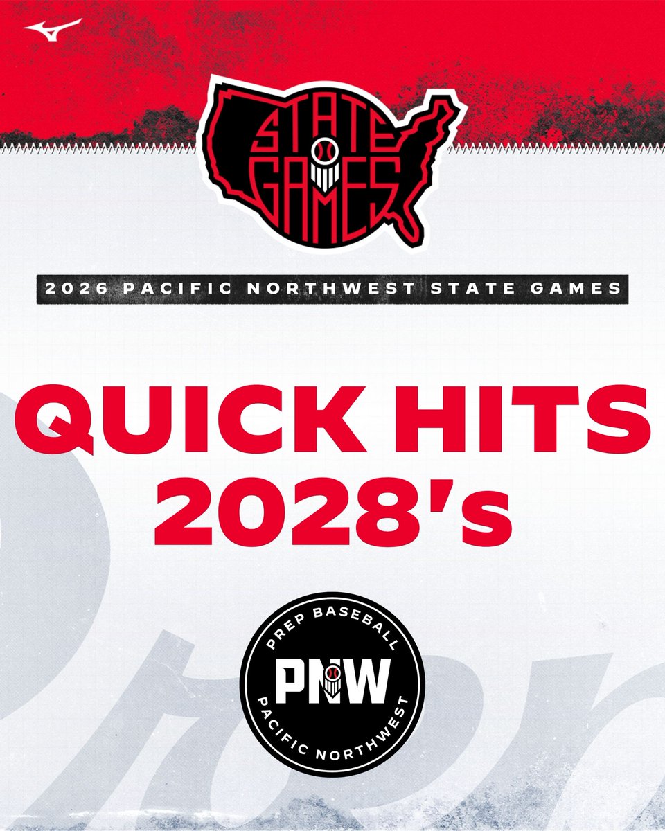 PrepBaseballWA's tweet photo. 𝐏𝐀𝐂𝐈𝐅𝐈𝐂 𝐍𝐎𝐑𝐓𝐇𝐖𝐄𝐒𝐓 𝐒𝐓𝐀𝐓𝐄 𝐆𝐀𝐌𝐄𝐒

𝗤𝗨𝗜𝗖𝗞 𝗛𝗜𝗧𝗦 - 𝟮𝟬𝟮𝟴'𝘀

Scouting notes on standout rising juniors from our top invite-only event of the summer ⤵️

🔗 https://t.co/v9ySWrRLrl

@PrepBaseball | #PNWSG26 https://t.co/1zruWdal43