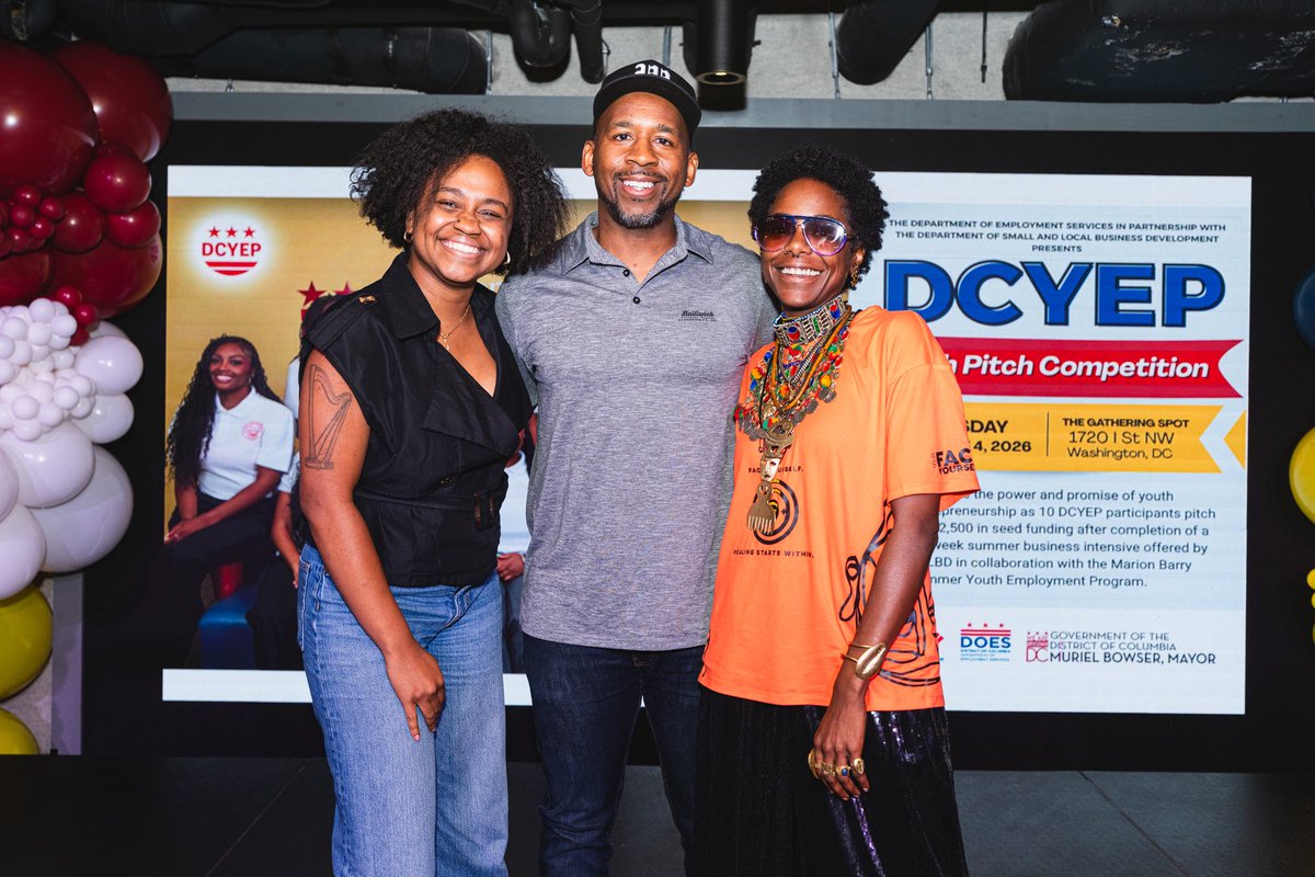 SmallBizDC's tweet photo. What a finish to the 2026 #DCYEP Pitch Competition! 🎉

Our youth entrepreneurs delivered outstanding pitches and showcased the future of entrepreneurship in DC.

Thank you to @DOES_DC our agency partners, judges, mentors, and supporters for helping make this program a success! https://t.co/WyPpDwnMr4