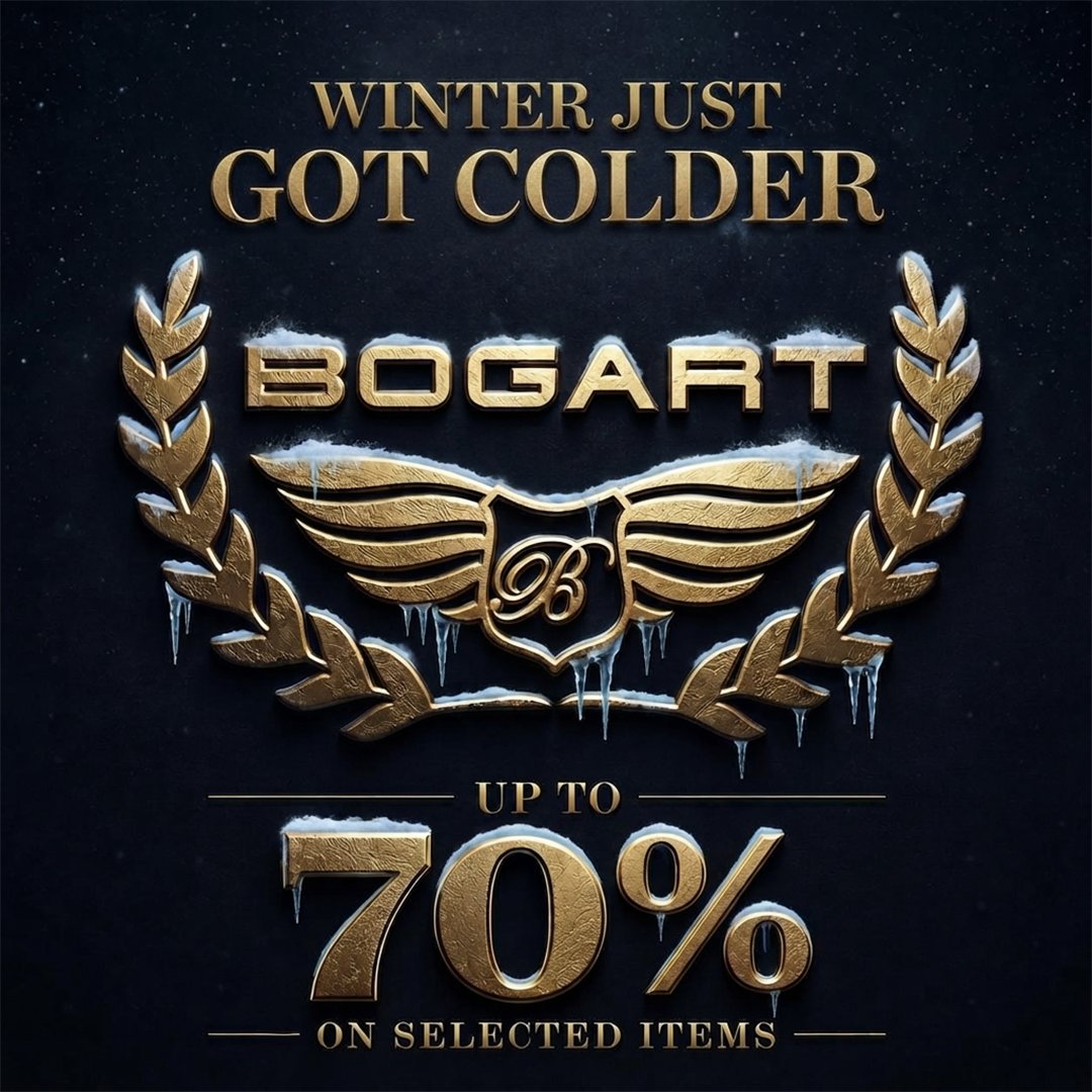 SandtonCity's tweet photo. Winter just got colder.
Shop up to 70% OFF selected items in-store or online at @BogartManSA
https://t.co/XIVN7p1rCc
#enoughsaid #bogartman https://t.co/Cr3VBs6oWr