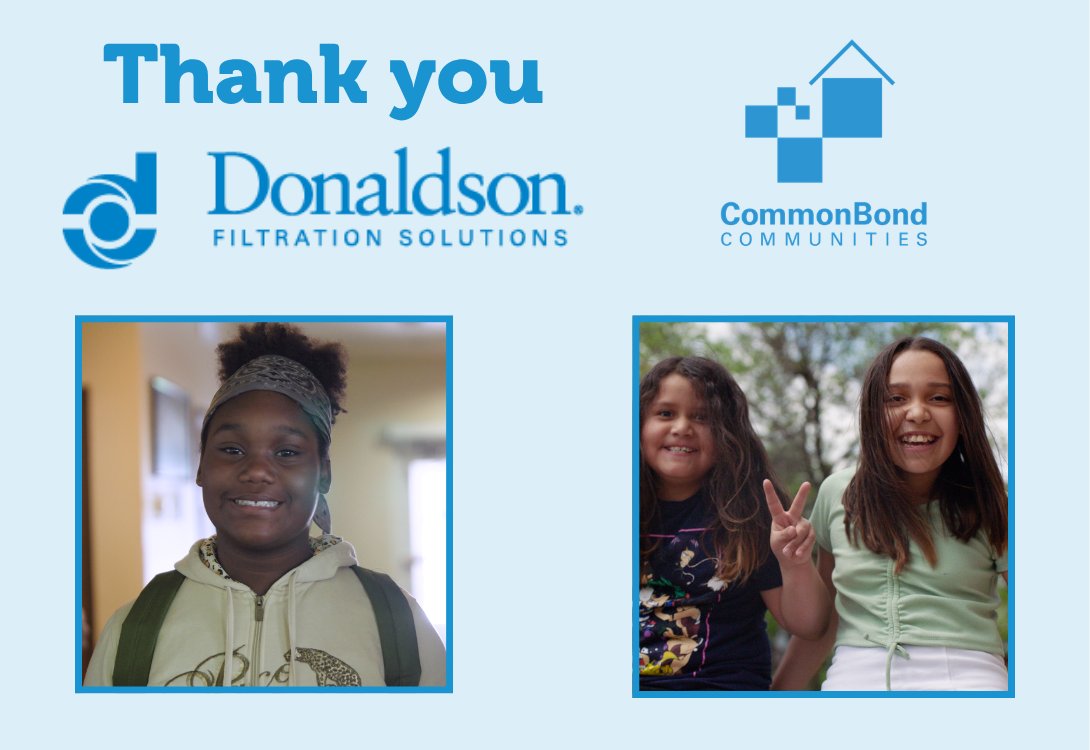 CommonBondComm's tweet photo. We are excited to share that we received a $15,000 grant from the Donaldson Foundation in support of CommonBond's youth programs! 

Thank you, Donaldson Foundation! We are so grateful for their investment in our young neighbors and communities. 💙 🙌 https://t.co/LmoqXeNhnY