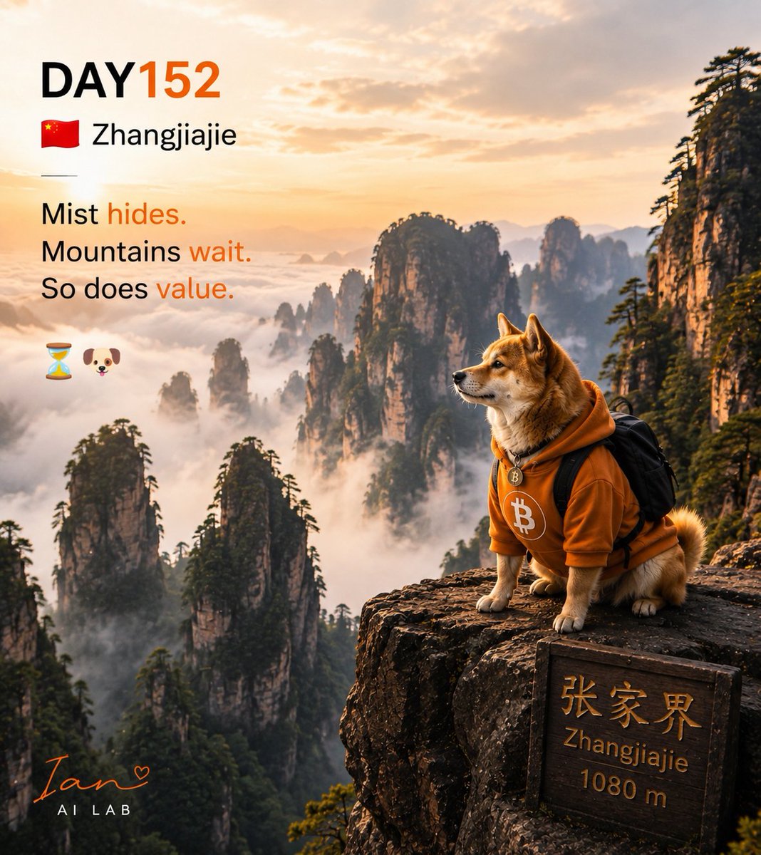 ianai_lab's tweet photo. $DOG DCA Day152 📅

🇨🇳 Zhangjiajie

Mist hides.

Mountains wait.

So does value.

⏳🐶

#DOG #DOGArmy #Bitcoin #DCA https://t.co/3Gkf6hHR18