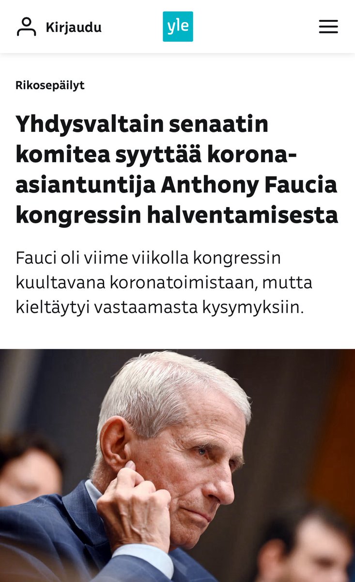 SamiAntinniemi's tweet photo. Yle tekee yhden kuivasti tilannetta raportoivan jutun lähihistoriamme suurimmasta asiasta.

Tietämättömät ihmiset ohittavat ja unohtavat jutun nopeasti.

Taustatietoa syvempään juttuun olisi. Sitä on toimitettu vuosien ajan Ylen toimittelijoille. 

Silti mitään ei sanota. Yleisradio on osallinen tuhansien suomalaisten kuolemaan ja vammautumiseen sillä jos Yleisradio olisi tehnyt journalistisen ja lakisääteisen työnsä, suomalaiset olisivat ymmärtäneet jättää koronarokotteet ottamatta.