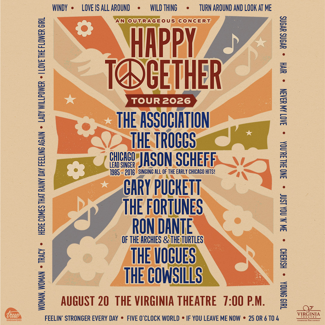 thevirginia's tweet photo. Get your groove on to your favorite '60s and '70s tunes at the Happy Together Tour! ☮️ You'll hear "Wild Thing," "Sugar Sugar," "Woman Woman," and so many more nostalgic songs to end your summer on a high note. 

📆 Thu, Aug 20
⏰ 7pm

🎟️ TICKETS | https://t.co/0Z0XOvtMZh https://t.co/eOGuDSxlmh