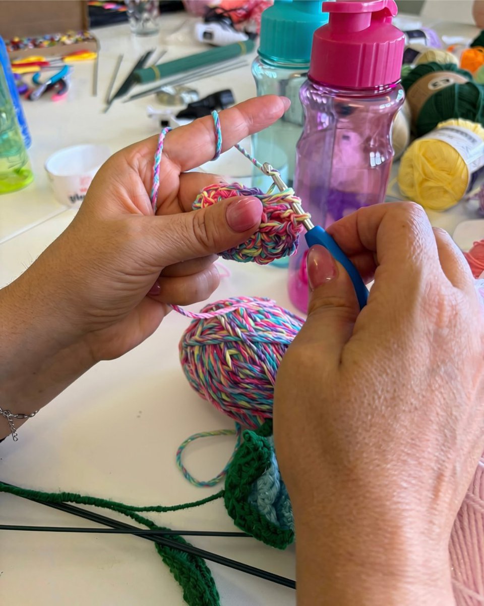 BCWomensAid's tweet photo. Healing can start with something as simple as trying a new skill. This week, residents learned crochet, made crafts and connected with others in a safe, supportive space. Led by a volunteer with lived experience, the sessions were full of hope and creativity💜 https://t.co/FiVCNvl6HG