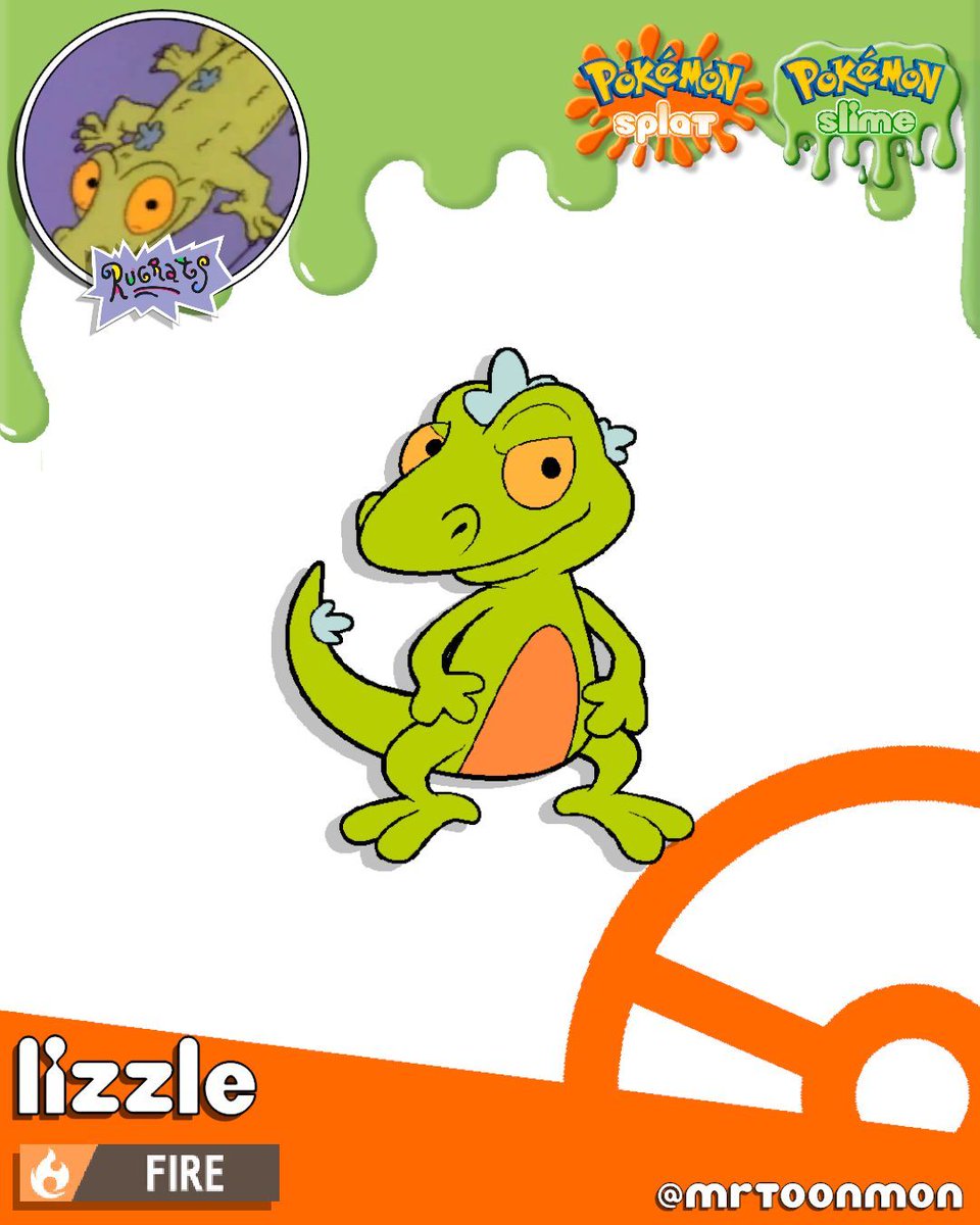 MrToonmon's tweet photo. The first starter is based on everyone's favorite Nick kaiju, Reptar! Specifically, Lizzle is the "baby reptar" from the Reptar on Ice episode. And you know I had to make his shiny purple.
#fakemon #nickelodeon https://t.co/PTRTXwx4LP