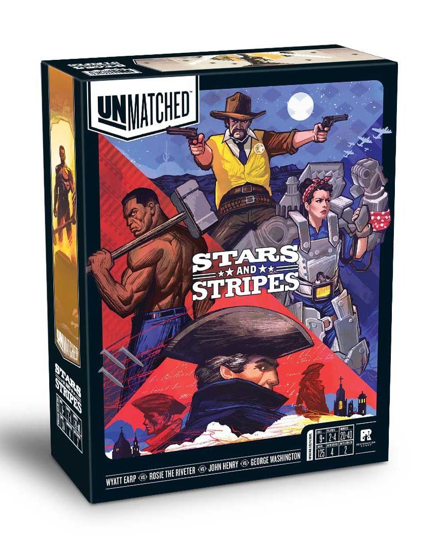 morgangaynin's tweet photo. The Brave Union worked with Restoration Games on art for UNMATCHED: Stars &amp; Stripes, a special edition of the popular game released this Summer in celebration of America’s 250th.

Check it out: https://t.co/vAoojg33nW https://t.co/osZaRfgDwT
