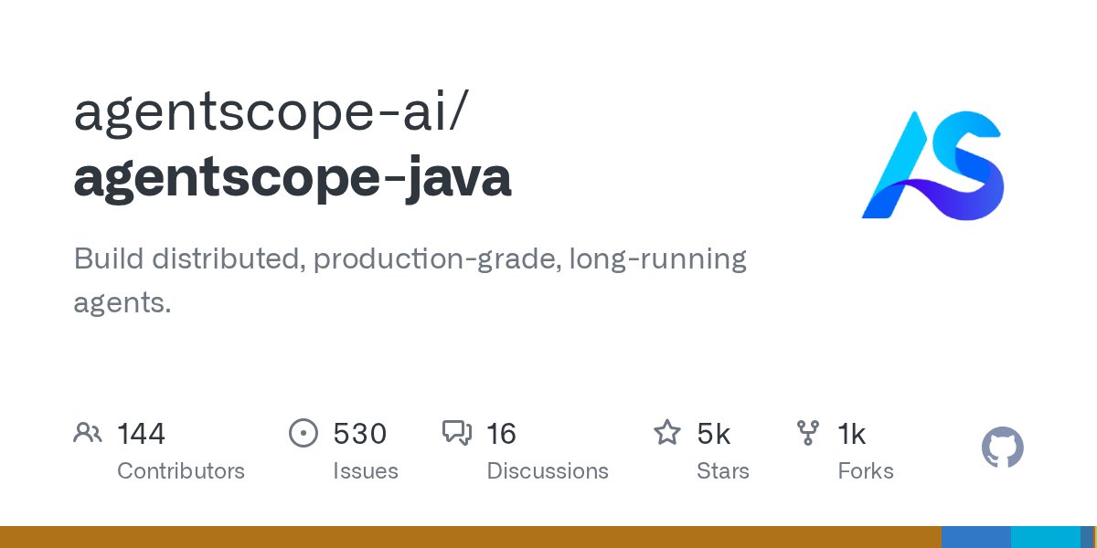 N0V4Dev's tweet photo. AgentScope Java uses a Plan Mode to handle long tasks through a read-only planning state. The project persists plan files that drive the actual execution. It is built to support distributed, production-grade agents that need to run for extended periods.

The framework includes a permission system for gating tool calls. You can set it to allow actions, require manual user approval, or deny them entirely. It also features a unified event system with 28 typed events to help with real-time rendering and human-in-the-loop workflows.

It handles tool execution through isolated environments like Docker, Kubernetes, or the local workspace. This tool uses AOP-style middleware to let you hook into the reasoning-acting loop. You'll need JDK 17 or higher to get it running in your environment.
https://t.co/EnjZ83vGoQ
#Java #LLM #SoftwareArchitecture #AgenticAI