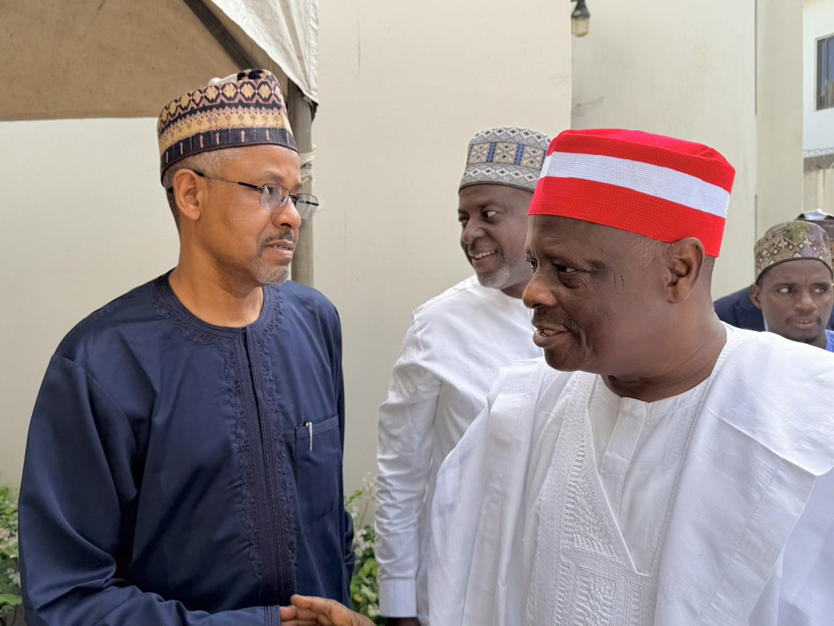 SaifullahiHon's tweet photo. His Excellency, Sen @KwankwasoRM, PhD, FNSE, today, thursday (6 August 2026), attended the third-day Fidau prayer for the late Alhaji Alhaji Sardauna at his Area 11 residence in Abuja, where he joined family, friends, and associates in praying for the peaceful repose of the deceased’s soul and condoling with the bereaved family.