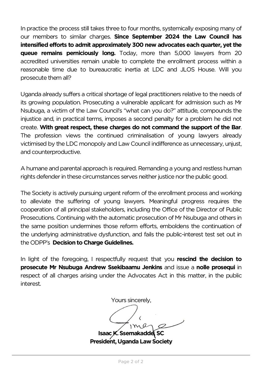 ug_lawsociety's tweet photo. OUR OPEN LETTER TO DPP @AnguLyno 

#ResistLawlessness  #FreeAllPoliticalPrisoners 
#BangTheTable #BackOnTrack #RNBVision2060 

@newvisionwire @DailyMonitor @ntvuganda @ubctvuganda @nilepostnews 
@BBCWorld @CNNAfrica @BLaw @LarryMadowo