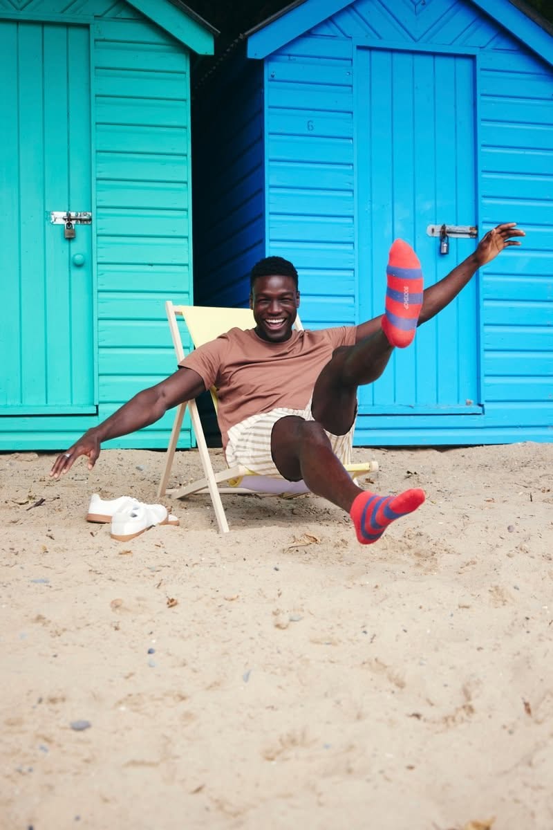 sockshopuk's tweet photo. Sand is not a valid reason to skip socks. See you on the beach 🏖️ https://t.co/UqxRnk33pe
