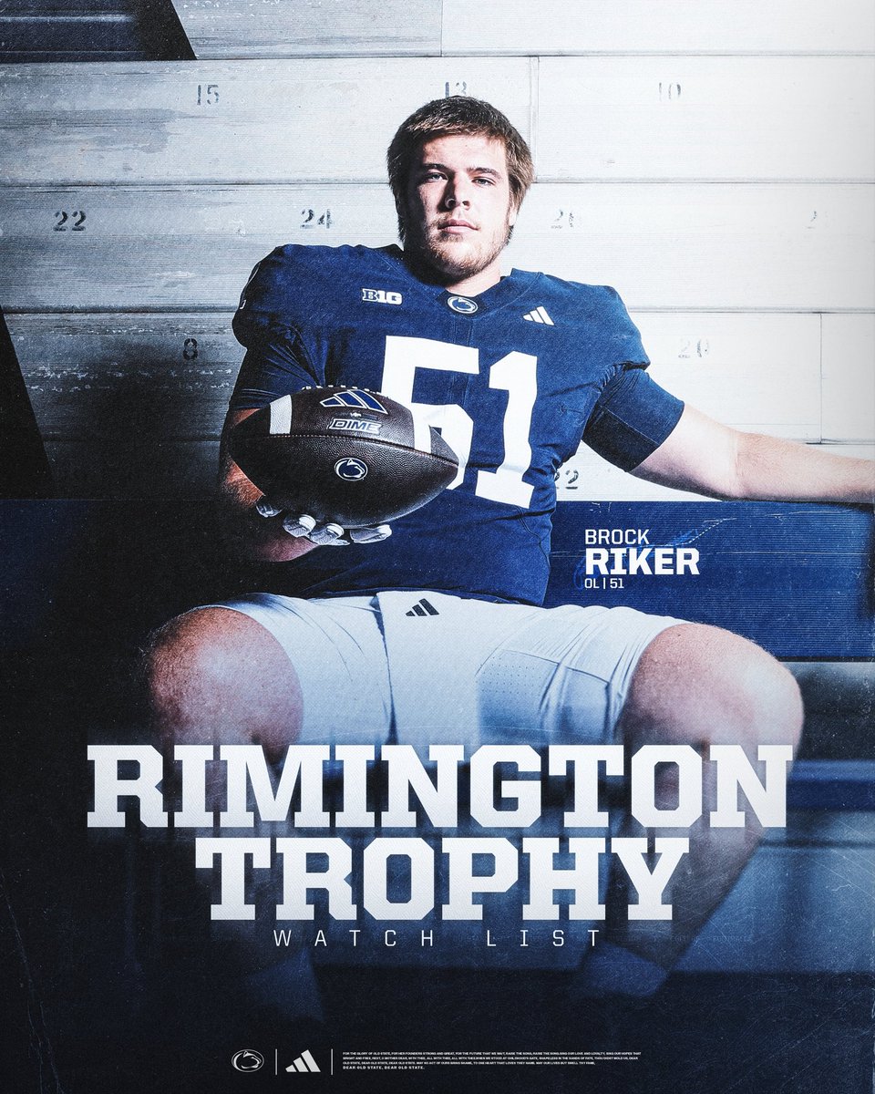 PennStateFball's tweet photo. Rimington Trophy Watch List 📋

The award is presented to the nation's most outstanding center each year.

@BrockfromBrock https://t.co/9zTSoOXOOO