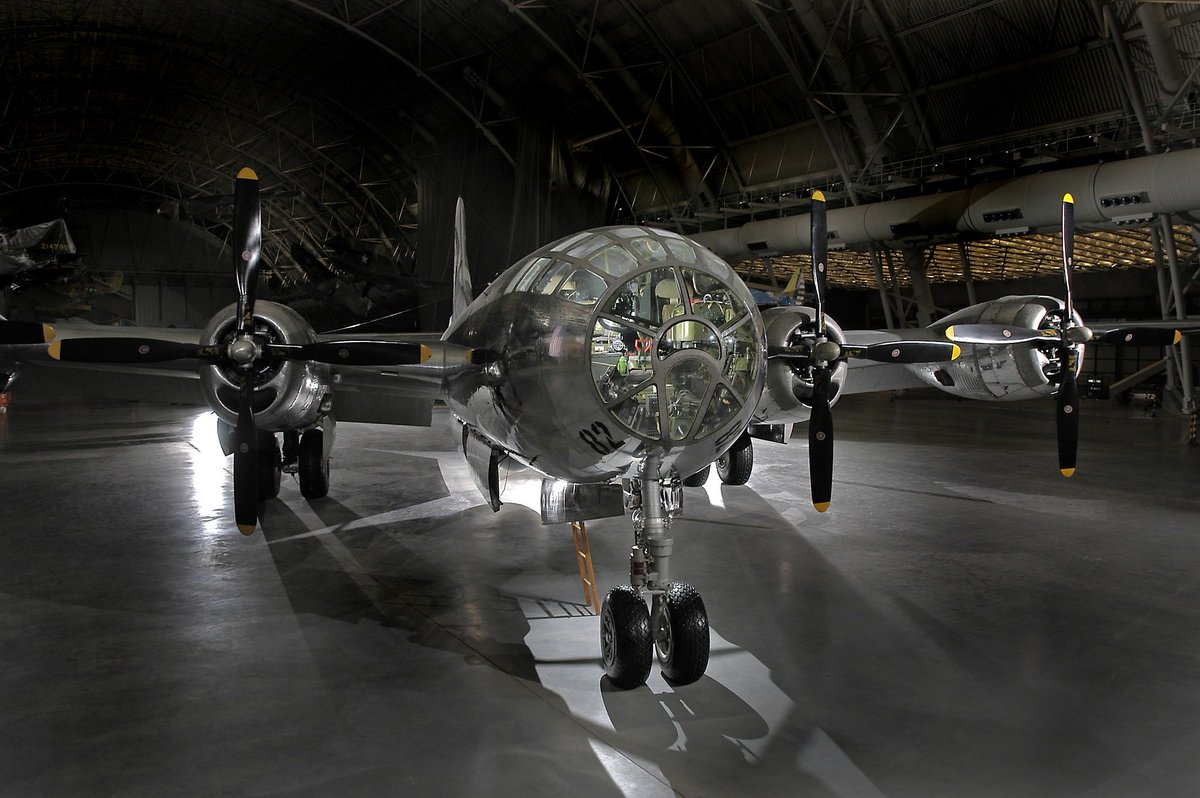 airandspace's tweet photo. On this day in 1945, Boeing B-29 Superfortress "Enola Gay" dropped atomic bomb “Little Boy” on Hiroshima, Japan. It was the first time an atomic weapon was used in combat: https://t.co/VwA1A0huIw https://t.co/6veh7hSoaw
