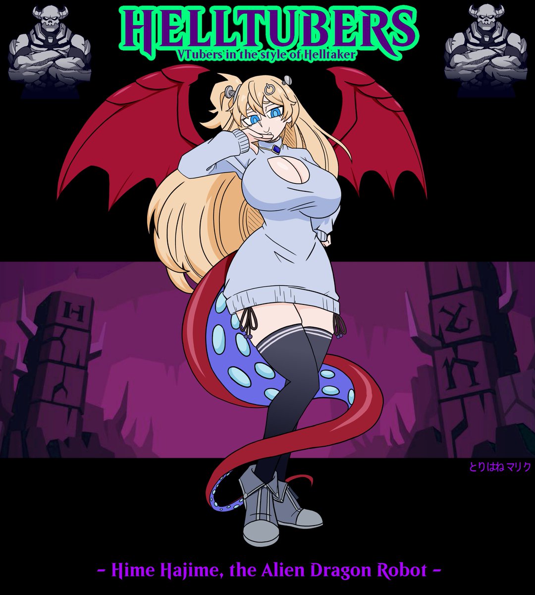 Malik_Torihane's tweet photo. Some #HELLTUBERS to start your day!
Today, we've got the goth metal elf @ElaraVtuber, the screaming kewt moff @FenariMori, robo alien dragon mommy @HeemHajeem, and oni artist @yoclesh!
#akumillust #HimeSketch #elart #Fenarti https://t.co/y2jtkxJgci
