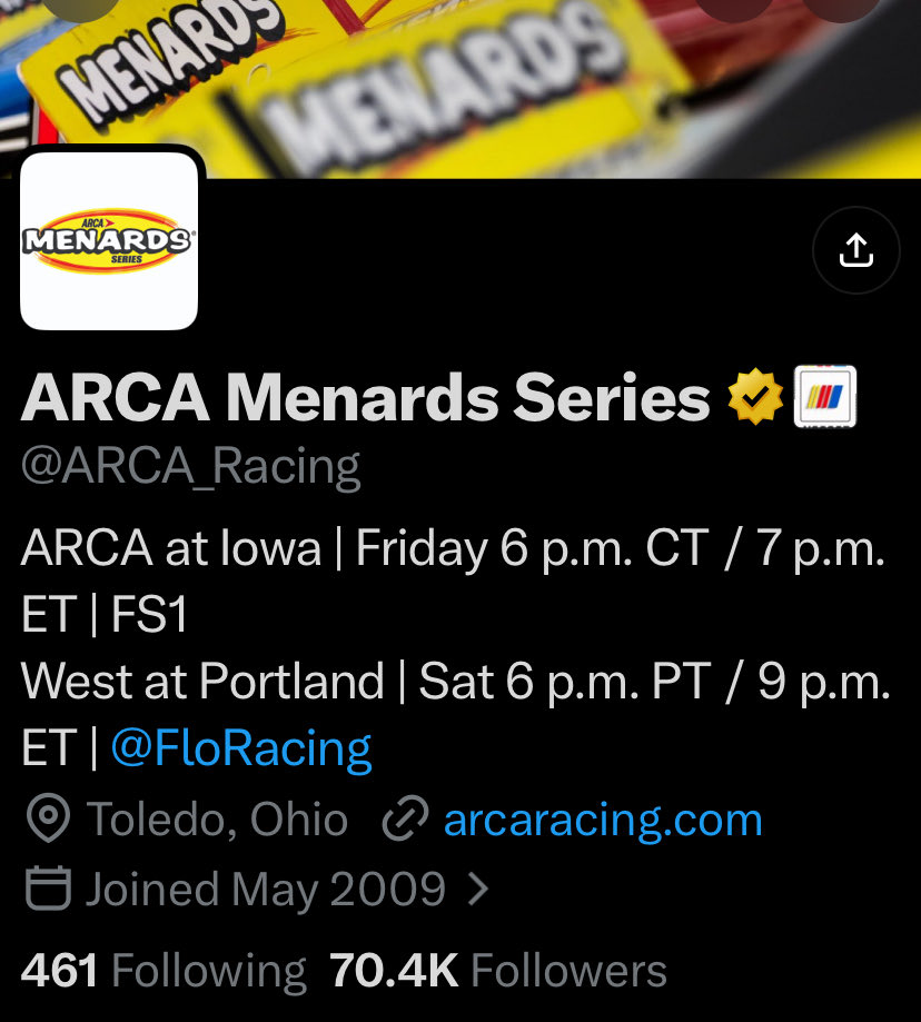 ben7903's tweet photo. Love when racing series put there next races on the profile. https://t.co/CfVz5ZfOFi