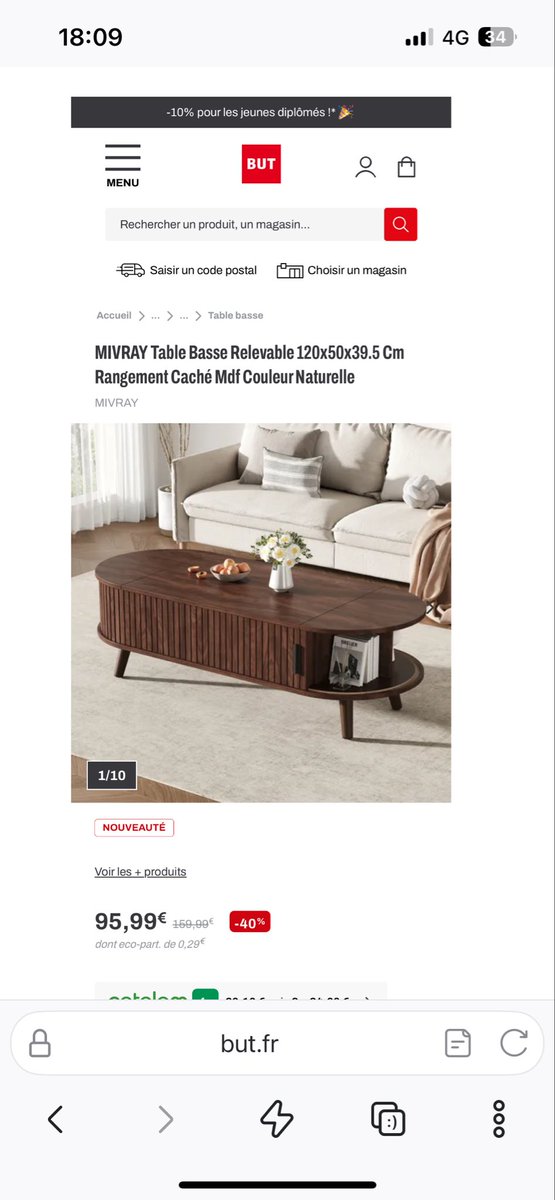 ju58402670's tweet photo. @But premier screen hier, second aujourd’hui. c’est normal que le prix d’origine de la table augmente ??? incroyable https://t.co/DbUlRFmrHC