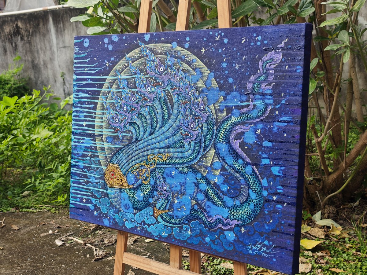 ARTtoU1991's tweet photo. 🖼ชื่อผลงาน : อนันตนาคราช
🎨เทคนิค :สีอะคริลิคบนผ้าใบ 
🖼ขนาด : 60x80 cm
🧑‍🎨 : พงษ์รพี ดวงแก้ว
#ศิลปะไทย #ศิลปะ #art #ภาพวาด #ประมูล 
สนใจติดต่อสอบถามได้นะครับ
ART to U https://t.co/DJaUosbTuR