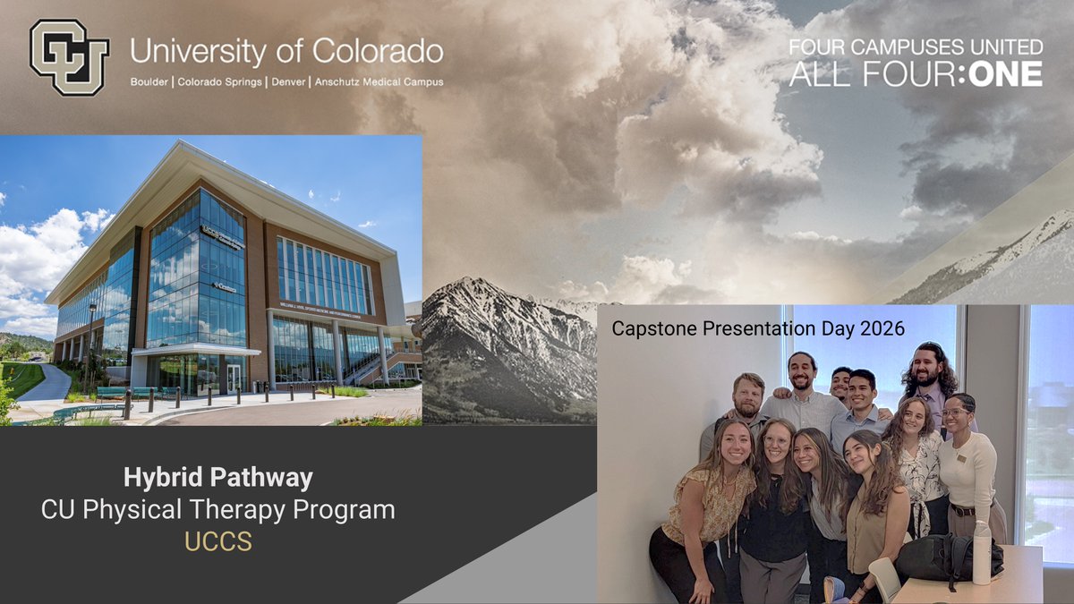 MHarrisLove1's tweet photo. 🙌Thanks to Dr. Dana Judd for a great Capstone experience at @UCCS with our @CUPhysTher students in the hybrid pathway. It's rewarding to see the next generation of physical therapists move one step closer to joining our profession! 

#DPT #PhysicalTherapy @CUPhysMed https://t.co/VixIdADBG3