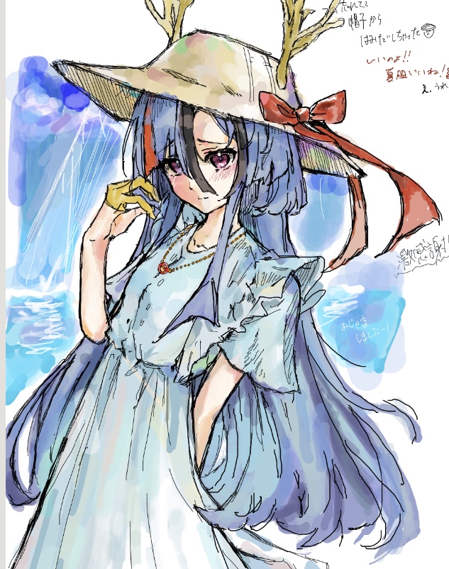 vvakame2's tweet photo. ミラさんの絵チャでアイネ描かせていただきました🫧🫧
アイネがひらひらな夏服着てる幻覚が見えて描きました。 https://t.co/obLnDLNrYZ