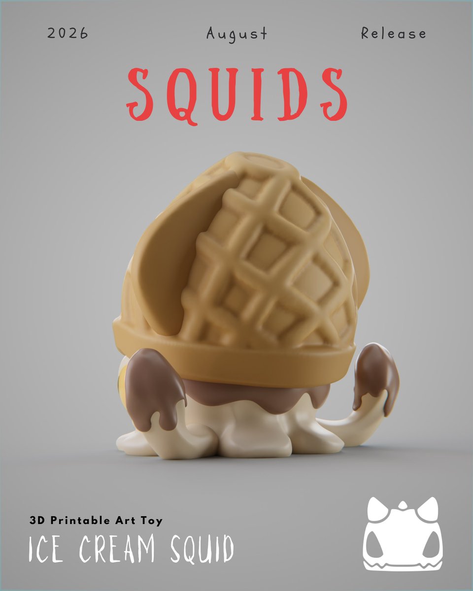 GrumpiiArt's tweet photo. Ice Cream Squid - It loves living in very cold places. Its trunk looks like an ice-cream cone and its tentacles look like soft cream with no suction cups. Instead of swimming, it glides on the surface.🍦🦑 https://t.co/Vis7LP70rG