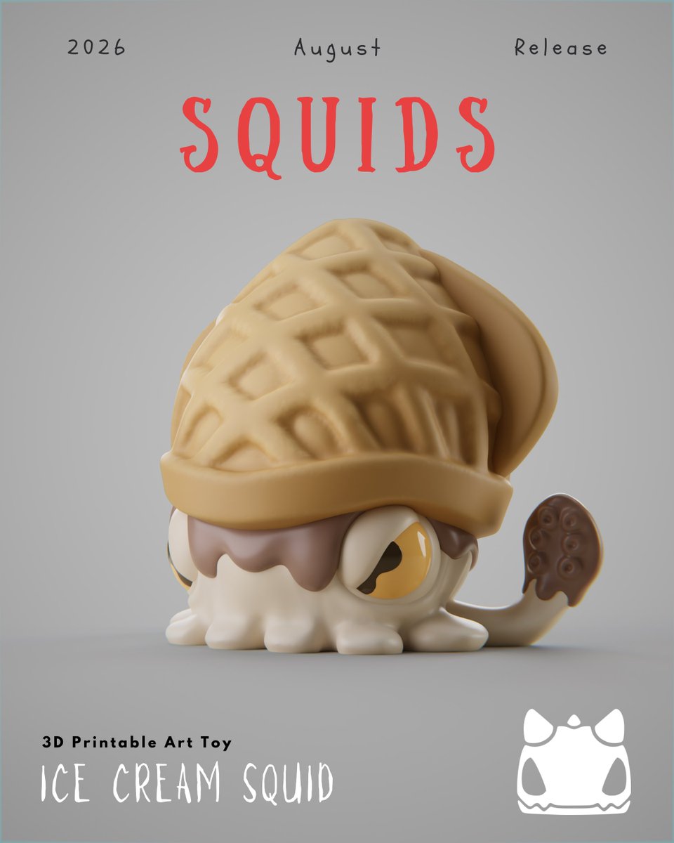 GrumpiiArt's tweet photo. Ice Cream Squid - It loves living in very cold places. Its trunk looks like an ice-cream cone and its tentacles look like soft cream with no suction cups. Instead of swimming, it glides on the surface.🍦🦑 https://t.co/Vis7LP70rG