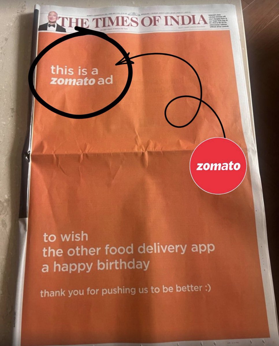 janjuamehak's tweet photo. Simple, smart, and impactful — Zomato nails it again
#CreativeMarketing #Zomato #AdWorld https://t.co/dHEEoubcv7