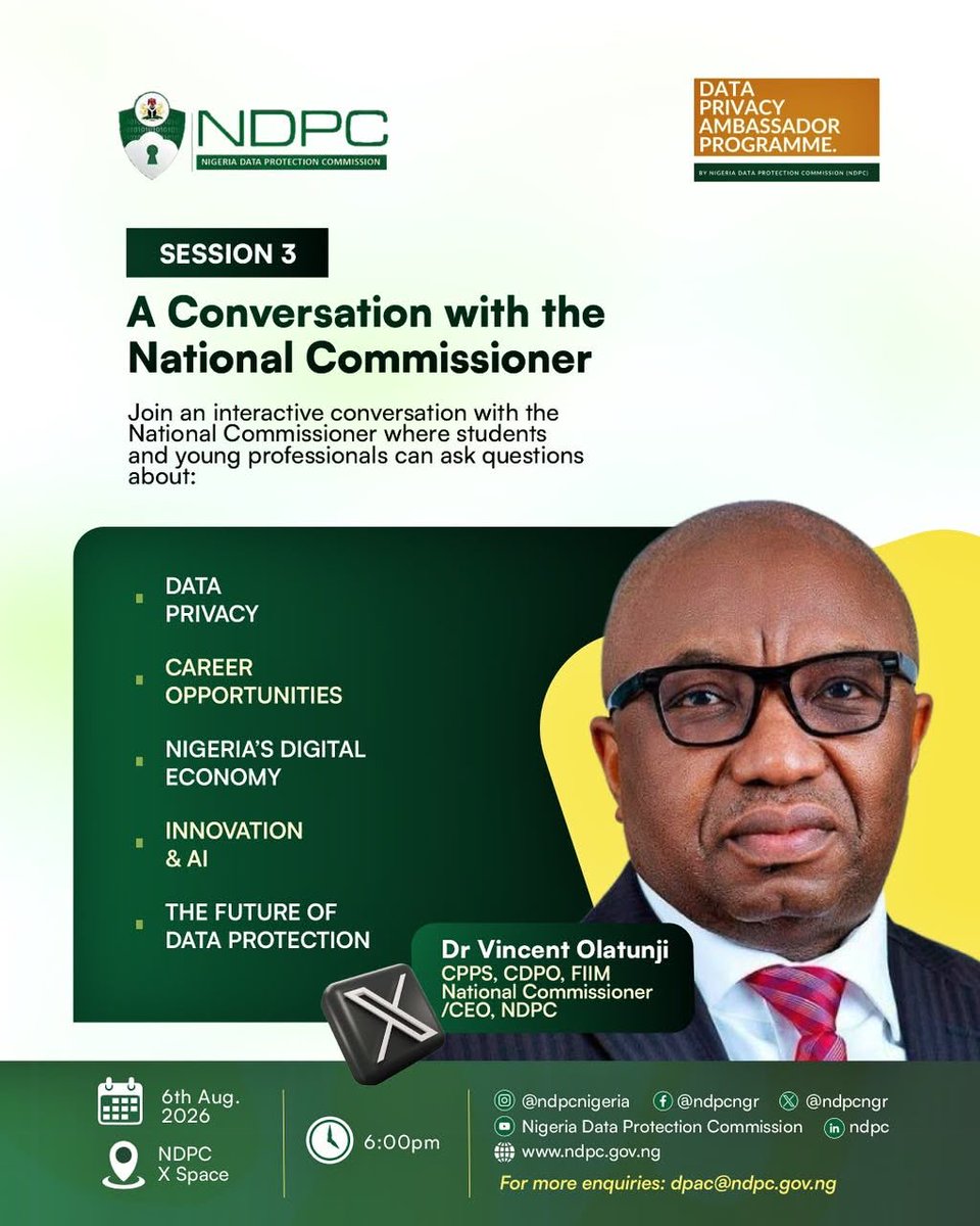eKengaOlisa's tweet photo. Barely an hour remaining… Hope to see y’all on the space 🔥
#ndpc #privacy #techlaw #dataprivacyambassador https://t.co/tXsWX7fcmu