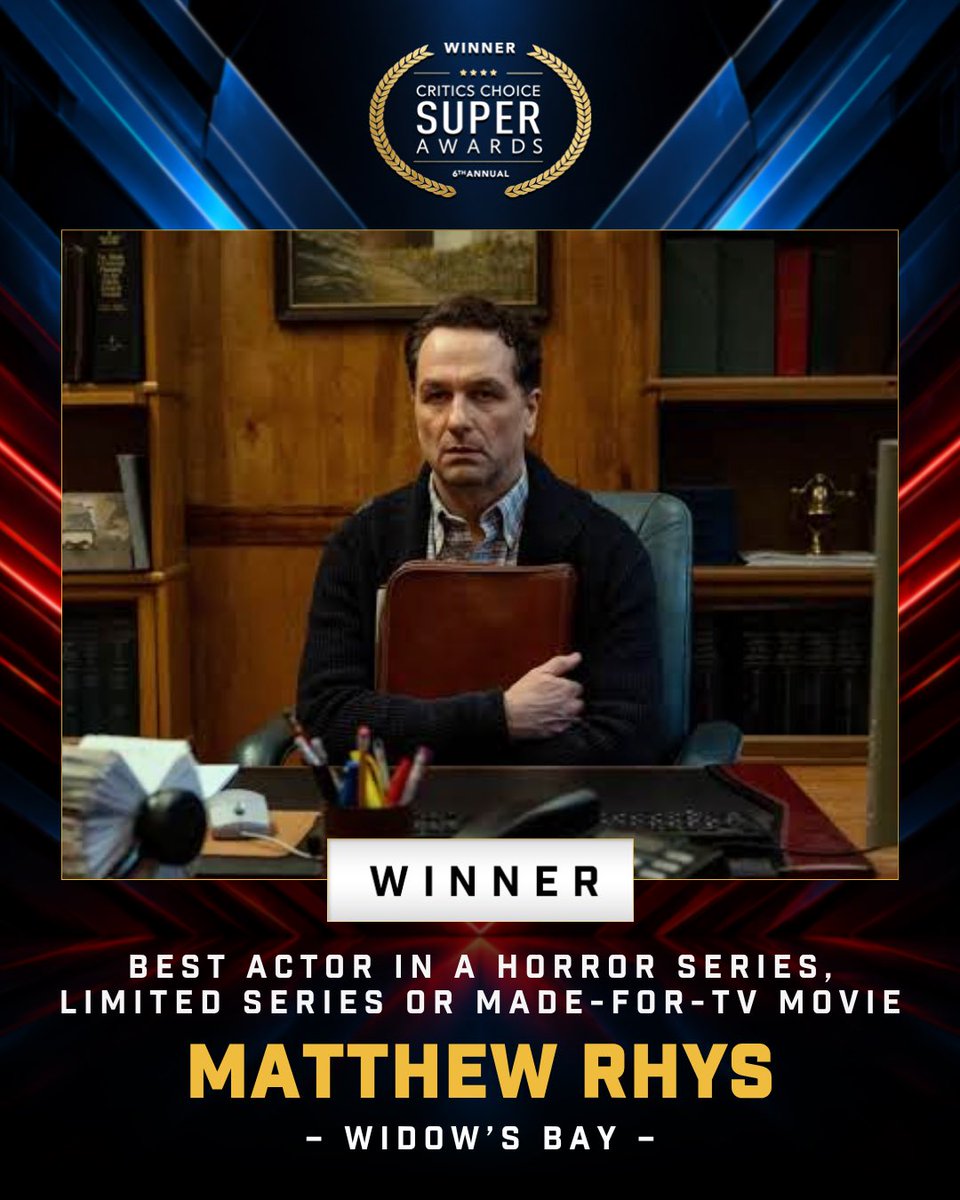 WidowsBayHQ's tweet photo. Congratulations to the Widows Bay Team, @MatthewRhys and Kate O'Flynn on their Critic's Choice Super Awards! Hopefully a sign of more to come 🏆 https://t.co/e6gtSX2Gbx