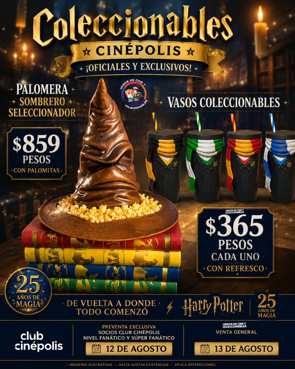 vasosdecineyco1's tweet photo. Precios y fecha de venta palomera y vasos harrypotter en Cinépolis
#harrypotter #PopcornBucket https://t.co/6rAw7KxPhH