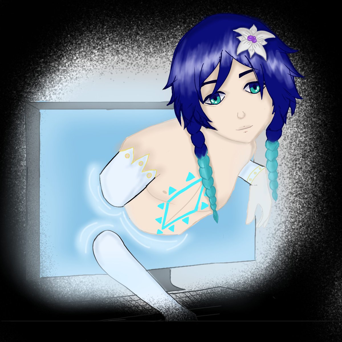 TimNortvtig's tweet photo. I tried drawing Venti. 
Don't ask why he's naked, I was too lazy to draw it :)

#art #Venti #GenshinImpat https://t.co/TVWtsGKZk2