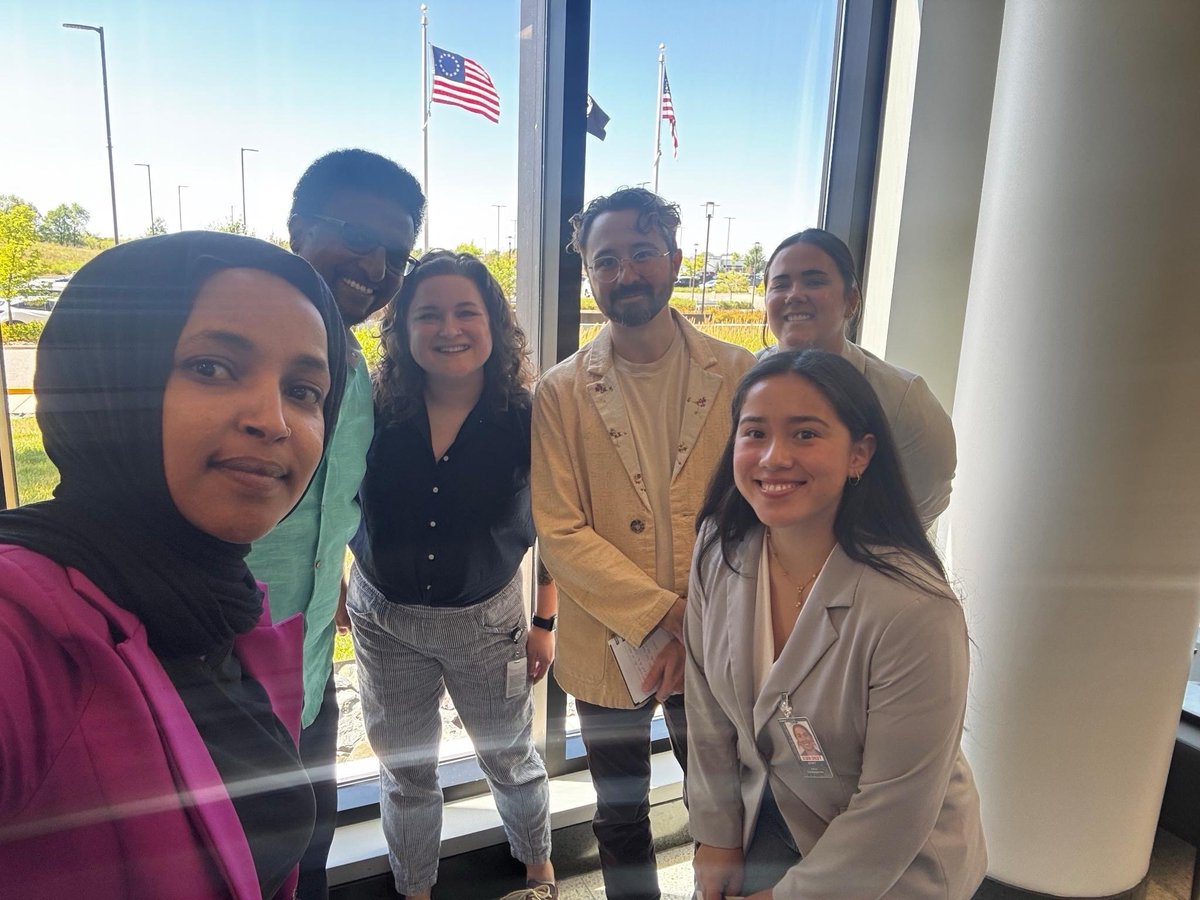 Ilhan's tweet photo. I went to Sherburne County to conduct an oversight visit and meet with a few constituents experiencing medical issues.

What is clear to me is that so many people have no business being in jail, and it should shock us all that our administration is targeting people who have tried to do everything right.

I will continue to call for an end to the president's deportation project and make sure that ICE is not causing cruel and unnecessary delays to medical care.