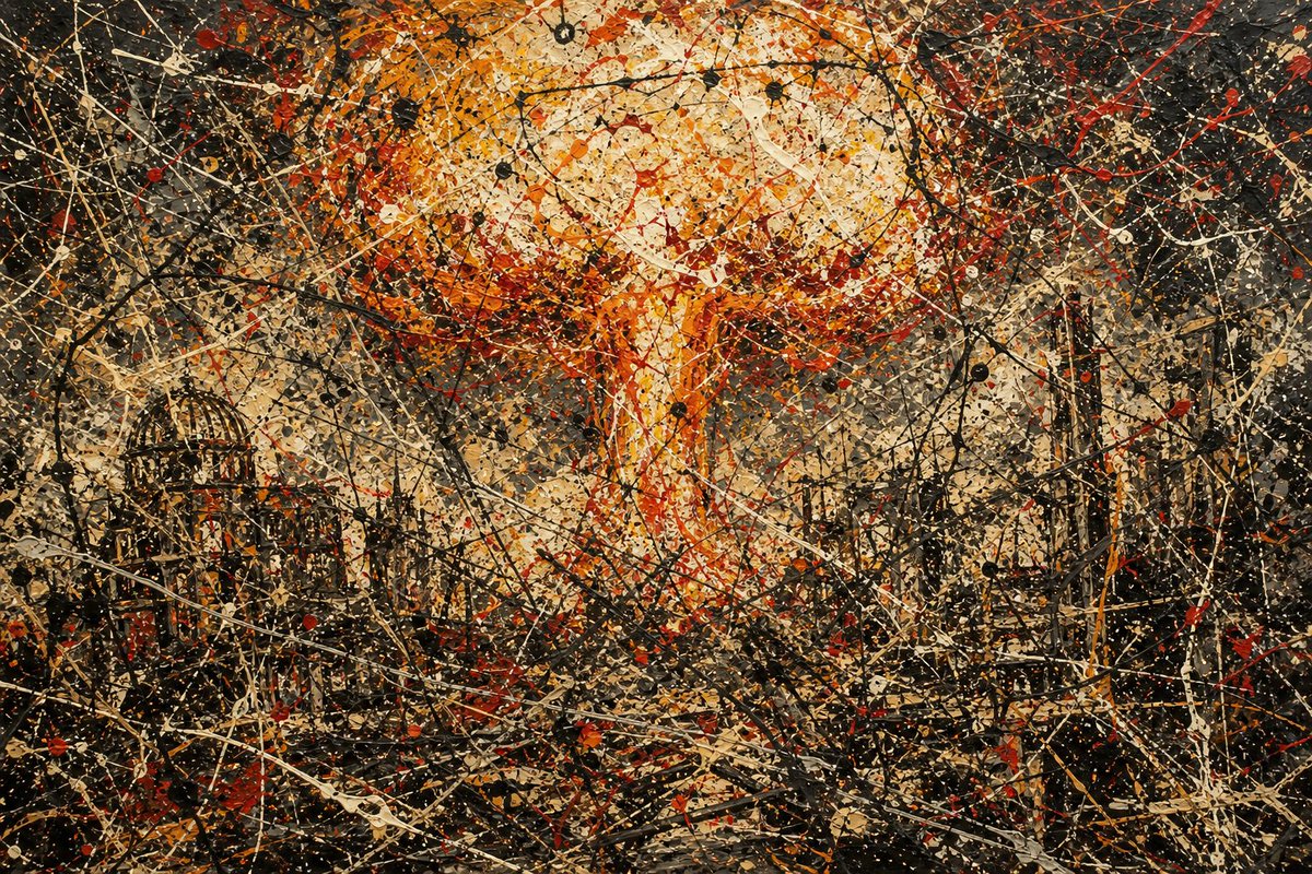 NftsDm's tweet photo. August 6, 1945 – Atomic bomb dropped on Hiroshima during World War II
#WorldWarII #History #PollockStyle #OnThisDay https://t.co/foUfWKXYLU