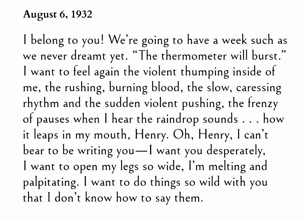 NostosLit's tweet photo. ― Anaïs Nin, letter to Henry Miller https://t.co/67VUHlEXaz