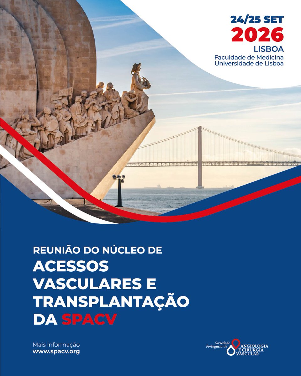 spacvoficial's tweet photo. Reunião do Núcleo de Acessos Vasculares e Transplantação da @SPACV (24-25 Set, FMUL)

🩺 Curso Hands-on + Reunião Científica 
📩 Abstracts até 01/09: cristina.freitas@byms.pt 
🎟️ Desconto de inscrição até 01/09

Programa e inscrições: https://t.co/KG4cGakH8B https://t.co/kEKO4keI3b