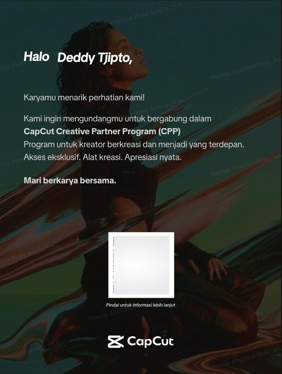 Growwithdedy's tweet photo. A new milestone. A bigger vision.

Honored to join the CapCut Creative Partner Program.

Huge thanks to CapCut Indonesia and @capcutapp for the trust and opportunity.

This is just the beginning. I'm excited to create next-generation AI content, collaborate with incredible creators, and help shape the future of creative storytelling.

Let's build the future together. 🚀