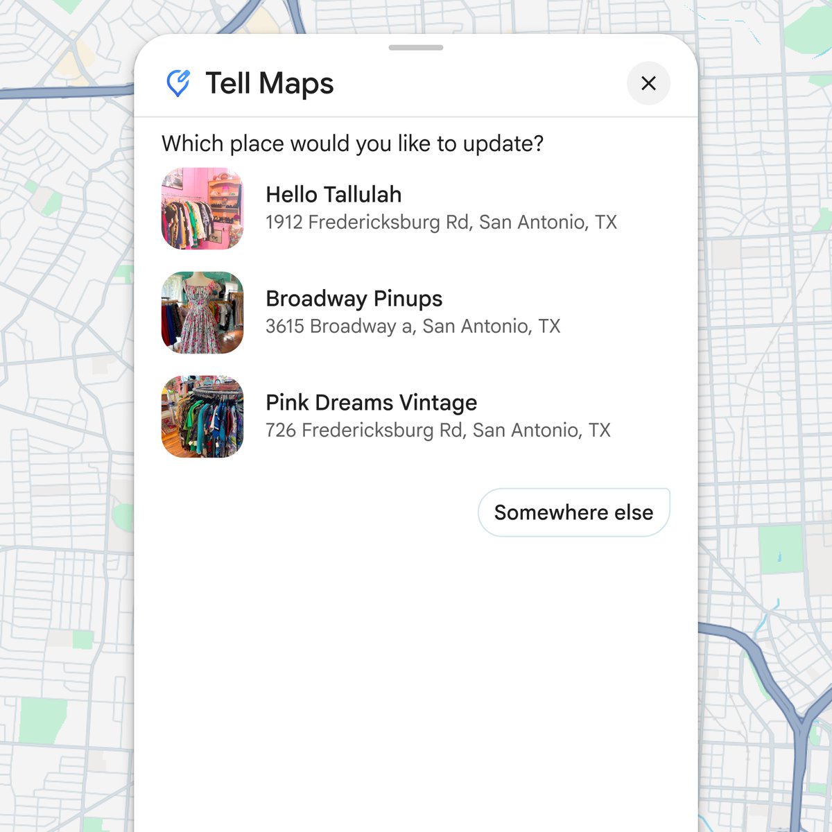 googlemaps's tweet photo. @gmail @googlecalendar Finally, there’s a new conversational way to share updates with the community. Just tell Maps what you know about a place, like new business hours or parking tips, and we'll handle the heavy lifting to suggest an update for you to confirm. https://t.co/WsYkW2tmQd