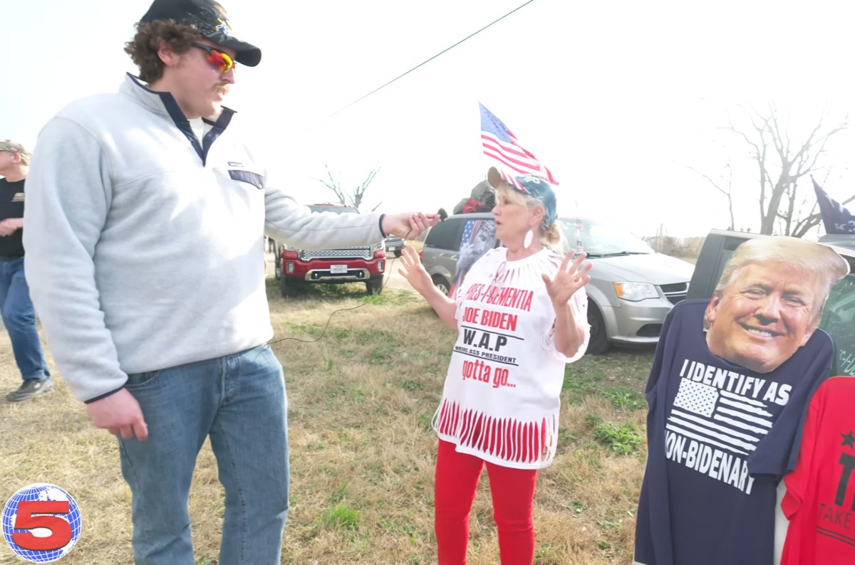 DemsRealRacists's tweet photo. Don't do content featuring third world invaders. Instead, interview the dumbest people you can find at MAGA events and deceptively edit to make them seem even worse. https://t.co/B6Mylurv1T