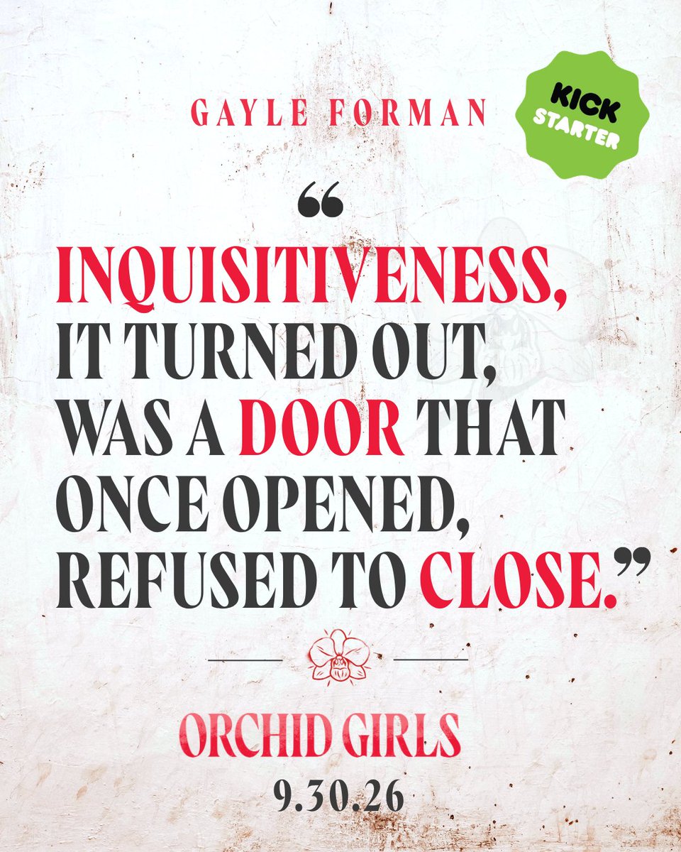 gayleforman's tweet photo. Some doors can't be closed.

ORCHID GIRLS 9.30.2026
Kickstarter sign up via link in bio. https://t.co/kw53rtnoAc