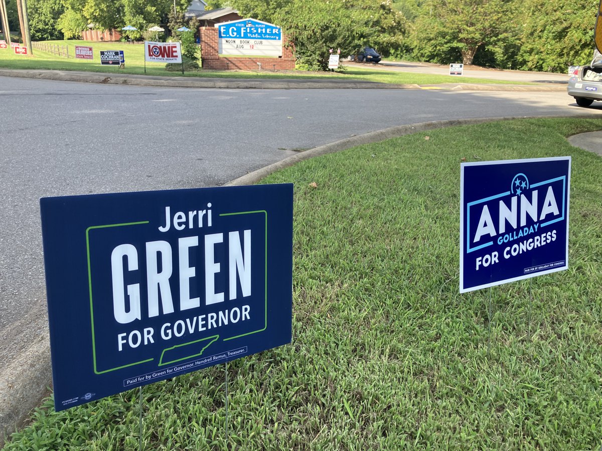 Waters4TN's tweet photo. Election Day rituals -- putting out the signs https://t.co/oKVr97V6nR