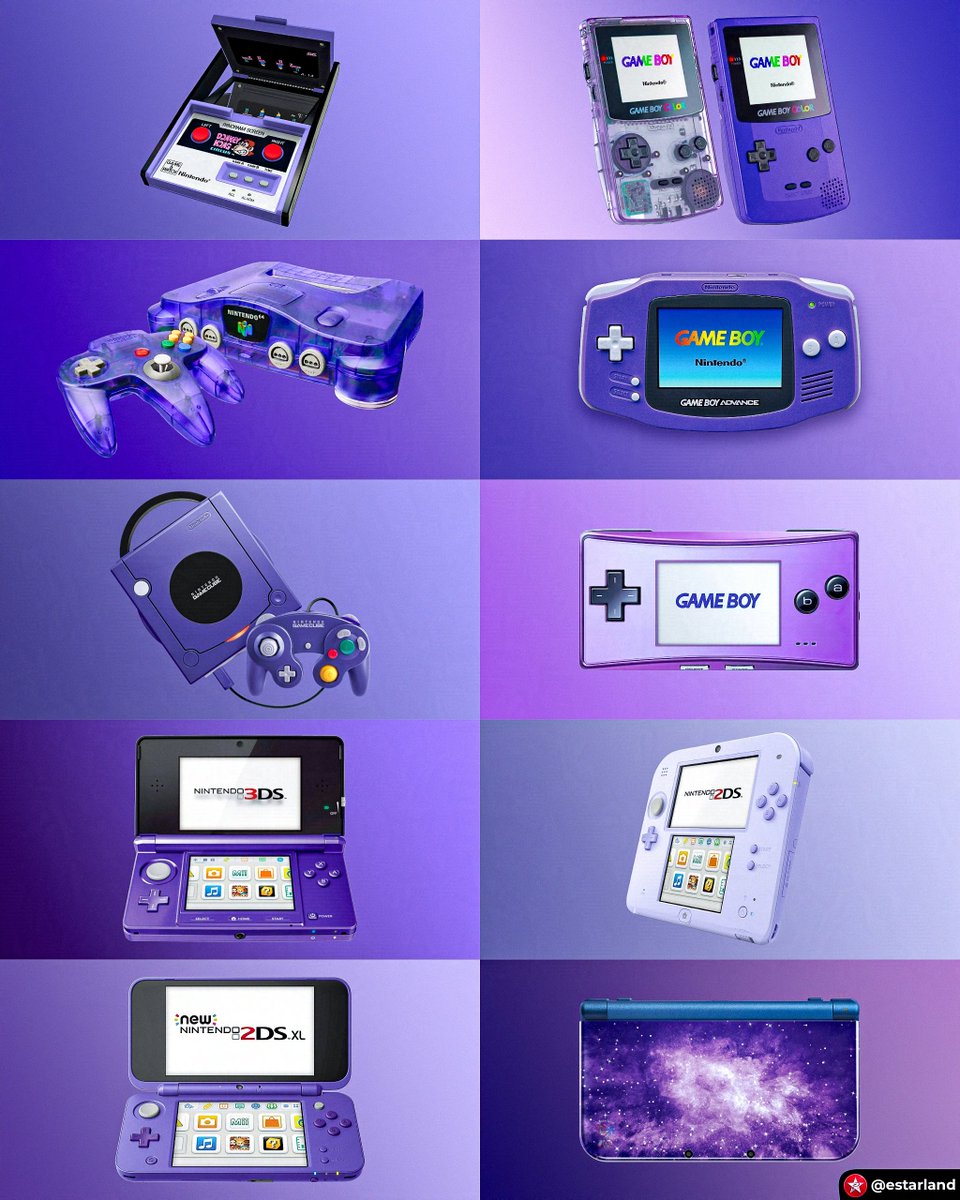 VideoGameHstry's tweet photo. Nintendo loved purple consoles https://t.co/JDRLH9bVsj