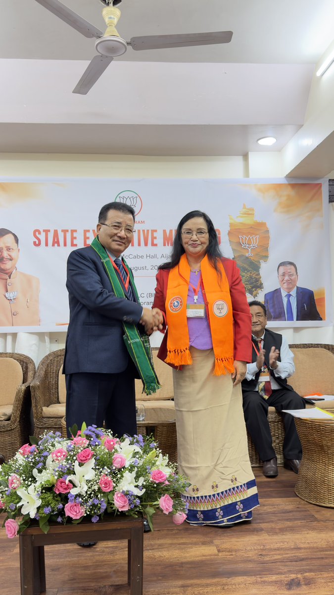 delsonnotlia's tweet photo. BJP Mizoram Pradesh successfully conducted its first-ever State Executive Committee Meeting for the 2025–2028 term under the leadership of State President @DrBeichhua , MLA, in the presence of State Prabhari Shri @deveshkumarbjp Ji.

I express my heartfelt gratitude to all the district delegates and karyakartas who participated from across Mizoram. It was one of the most successful State Executive Meetings ever, with several important organisational and policy agendas presented and deliberated in detail. Every delegate was given an opportunity to share their views, suggestions, and ideas, making the discussions truly meaningful and democratic.

The meeting reaffirmed our collective commitment to strengthening the organisation, expanding the BJP’s footprint across Mizoram, and working tirelessly for the welfare and development of the people.

Kudos to Team BJP Mizoram! Together, we will continue to build a stronger, more vibrant, and prosperous Mizoram. #BJPMizoram #ViksitMizoram #TeamBJP

@NitinNabin @blsanthosh @sambitswaraj @DrBeichhua @hrahmo_k @BJP4Mizoram @BJP4India @deveshkumarbjp @RoyalRuati33848 @ThluakhoS @ImnaGunner @vabeihlathie @bjym_mizoram