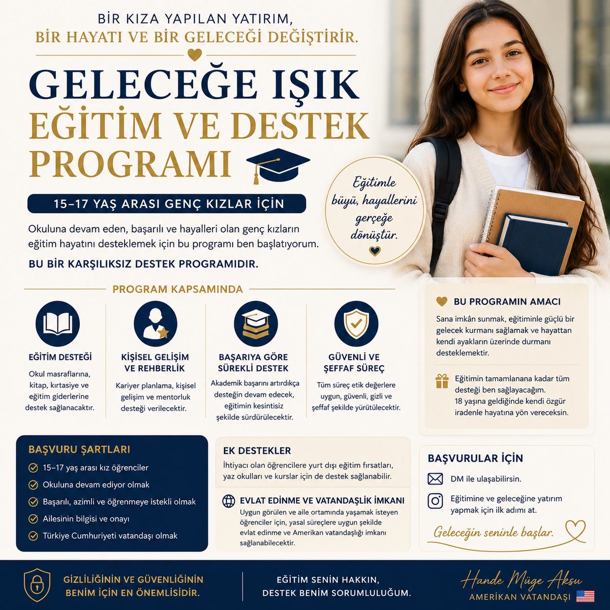 ladydrmuge's tweet photo. Arkadaşlar bugün itibariyle başvuran genç kızlarımıza burs vereceğimi açıklıyorum. https://t.co/yNLPPzhg8V