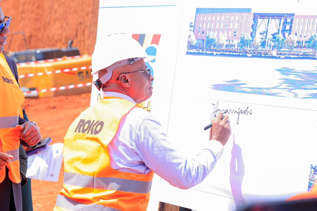 StatisticsUg's tweet photo. 📸 The construction of Statistics House, Entebbe Office, was officially launched by Hon. Henry Musasizi, Minister of Finance, Planning and Economic Development, alongside Dr Albert Byamugisha, UBOS Board Chair, Dr Chris N. Mukiza, @UBOS_ED, and other dignitaries.

The groundbreaking ceremony marked the formal commencement of construction of the new facility, which will provide a permanent home for the Bureau’s Entebbe operations.

#UBOS #EvidenceBasedStatistics