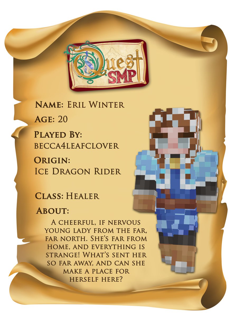 Quest_SMP_'s tweet photo. 📯INTRODUCING 📯  An Initiate Adventurer  ❄️ @beca3leafclover https://t.co/rHbuVoJO4t