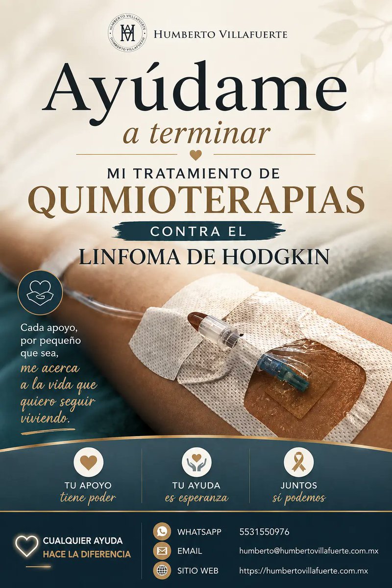 humbertovill68's tweet photo. Amigas y amigos:

El próximo Viernes 14 de agosto tengo programada mi penúltima aplicación de quimioterapia. Antes de esa fecha debo recibir también un tratamiento para la osteoporosis, ya que el medicamento necesita aplicarse previamente; sin embargo, su costo está completamente fuera de mi alcance económico.

Como muchos saben, no cuento con un ingreso fijo. Trabajo de manera independiente y, además de reunir lo necesario para mis tratamientos, también debo cubrir mi alimentación diaria y algunos gastos básicos.

Para la próxima quimioterapia necesito reunir $7,500, destinados a la compra del catéter, los insumos médicos y los gastos de recuperación posteriores a la aplicación. Afortunadamente, los medicamentos de la quimioterapia me llegan gracias a una generosa donación desde Estados Unidos.

Por otro lado, el medicamento para el tratamiento de la osteoporosis tiene un costo aproximado de $5,000, y debo aplicármelo antes de la quimioterapia para seguir el protocolo indicado por mis médicos.

Las quimioterapias dejan secuelas físicas que dificultan mucho mi trabajo. Hay días en los que el cansancio, la debilidad y los efectos del tratamiento limitan considerablemente mi capacidad para desempeñarme. Aun así, sigo haciendo todo lo posible por salir adelante y continuar trabajando con las herramientas que aún tengo a mi alcance.

Por ello, pongo a su disposición mis servicios de:

• Diseño gráfico
• Restauración de fotografías antiguas
• Digitalización de negativos y diapositivas
Si necesitan alguno de estos servicios, será un gusto atenderles. Además de recibir un trabajo profesional, estarán brindándome un apoyo invaluable para continuar con mis tratamientos.
Y si alguien desea hacer una donación solidaria, puede hacerlo en la siguiente cuenta:

BANORTE
CLABE: 072580012801710488
A nombre de: Humberto Villafuerte Álvarez

Cada contratación, cada donación y cada vez que comparten esta publicación hacen una diferencia real. Gracias a ese apoyo he podido seguir adelante durante todo este proceso, y hoy vuelvo a pedirles su ayuda para poder continuar.

Gracias por acompañarme, por leerme y por estar presentes en este camino.
De todo corazón, muchas gracias.
Humberto Villafuerte Álvarez