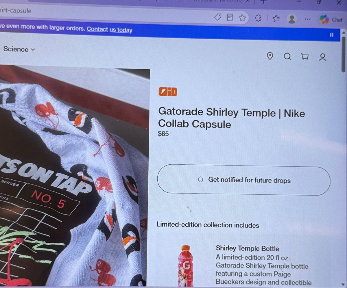 fefer4u's tweet photo. @Gatorade you really dropped the ball on the Paige Bueckers’ Shirley Temple drop.  I had to reset my password a few times for nothing.  I was not able to get one. Will you be dropping more later and will you be ready? https://t.co/qR15OEgm17
